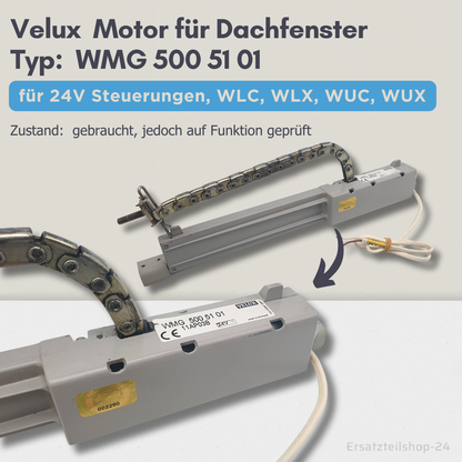 VELUX Motor, WMG 500 51 01, 24V für Dachfenster, Ersatzteil gebraucht  #569