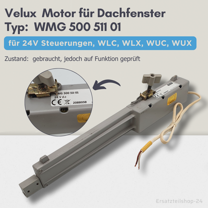 VELUX Motor, WMG 500 511 01, 24V für Dachfenster, Ersatzteil gebraucht  #568