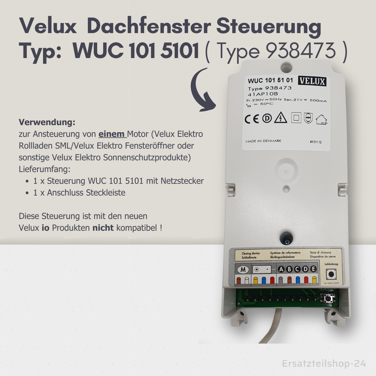 Velux Steuerung WUC 101 5101, Typ 938473 für 1 Motor, in OVP  #548