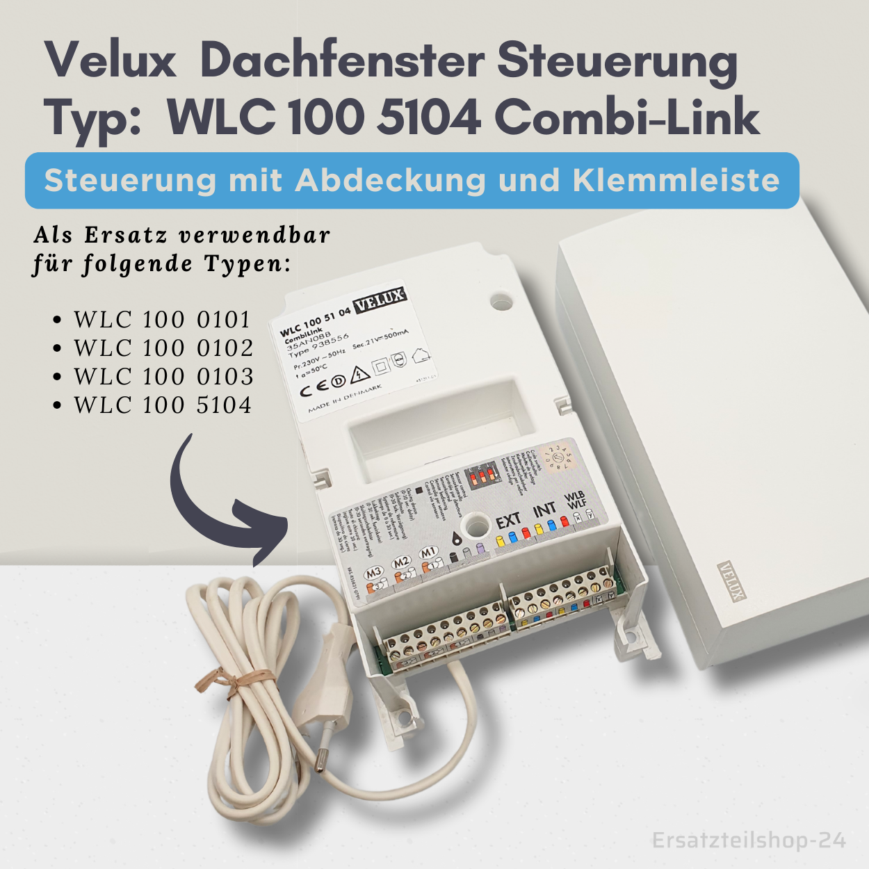 Velux Steuerung WLC 100 5104, mit Abdeckung u. Klemmleiste (gebraucht)