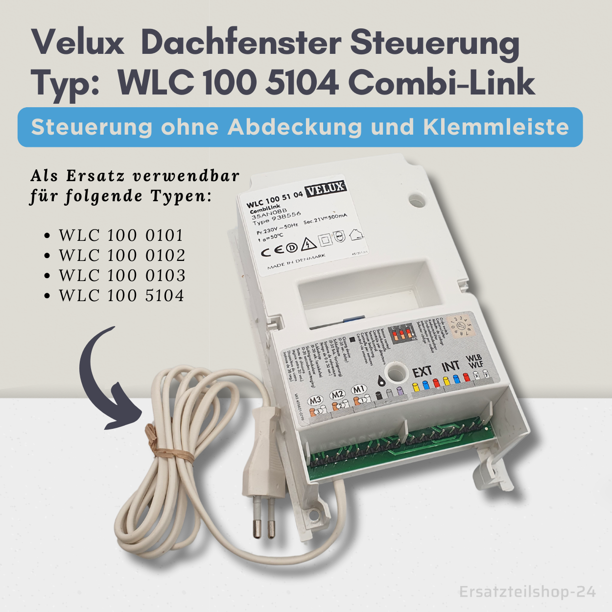 Velux Steuerung WLC 100 5104, ohne Abdeckung u. Klemmleiste (gebraucht)