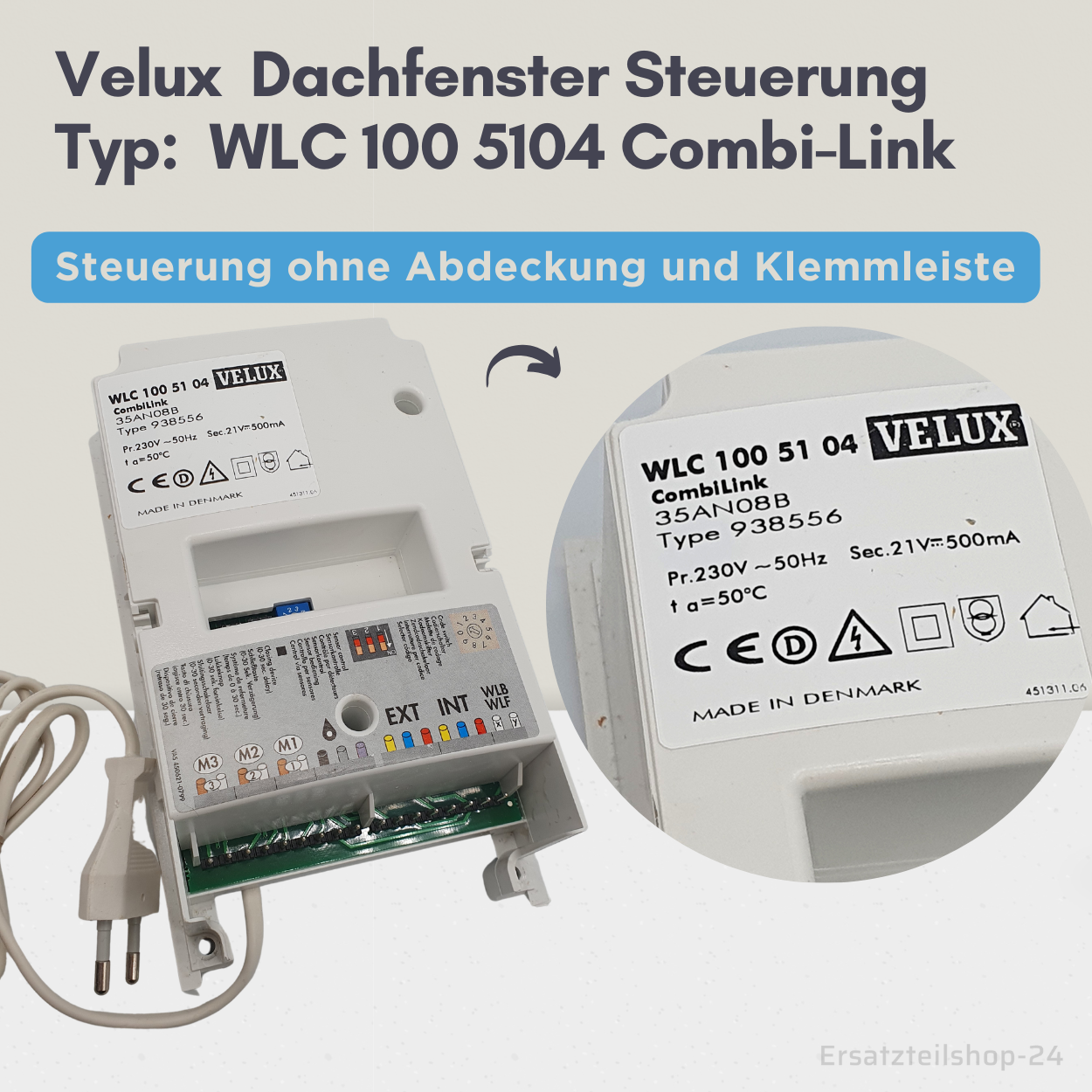 Velux Steuerung WLC 100 5104, ohne Abdeckung u. Klemmleiste (gebraucht)