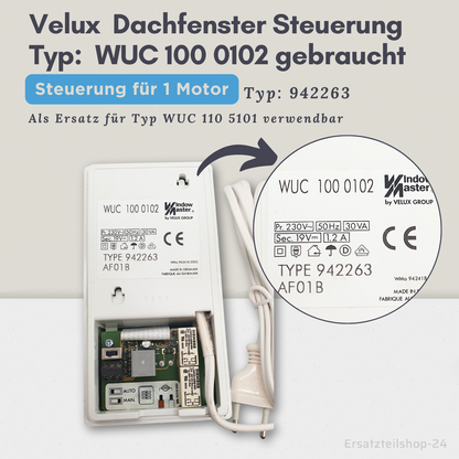 Velux Steuerung WUC 100 0102, Typ 942263 für 1 Motor, gebraucht  #555