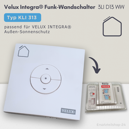 VELUX INTEGRA KLI 311 / KLI 313, Funk-Wandtaster für Rollläden/Jalousien, Dachfenster