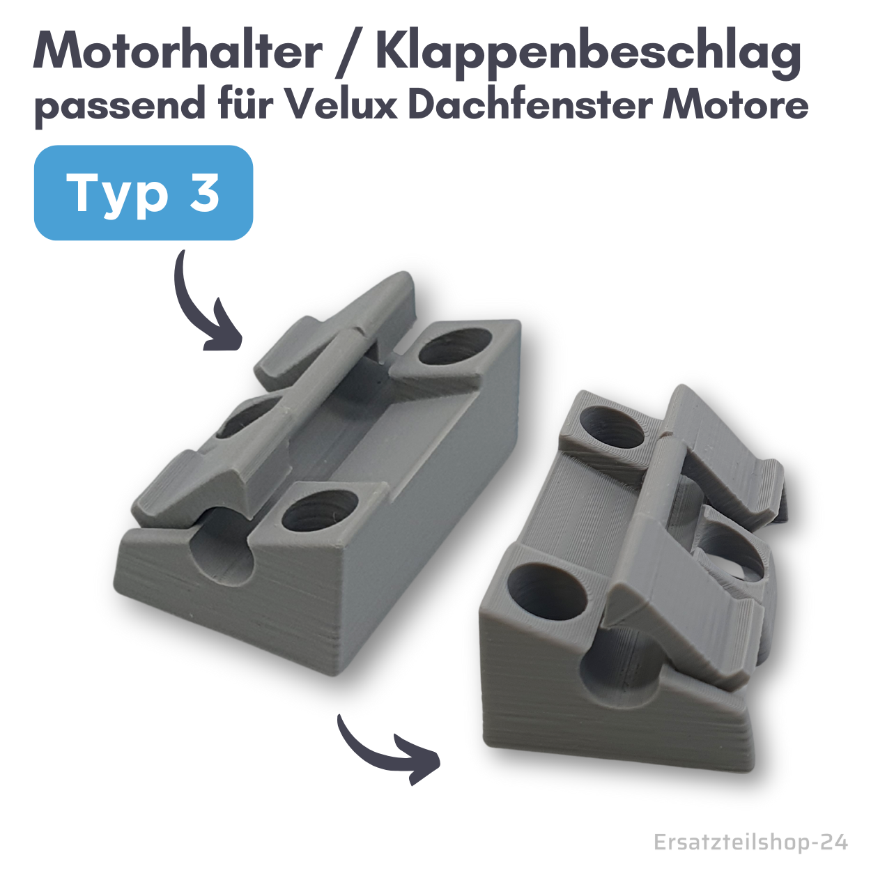 Auswahl Motorhalter Klappenbeschlag passend für Velux Dachfenster Motor WMG 510 520 WCM 531