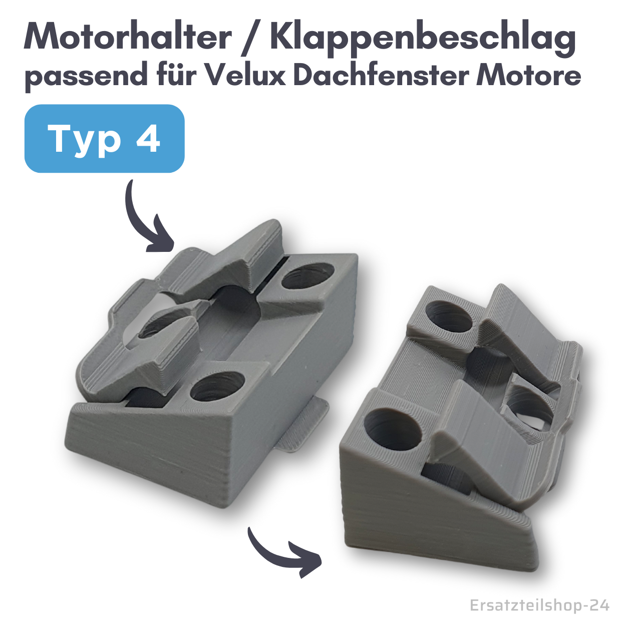 Auswahl Motorhalter Klappenbeschlag passend für Velux Dachfenster Motor WMG 510 520 WCM 531