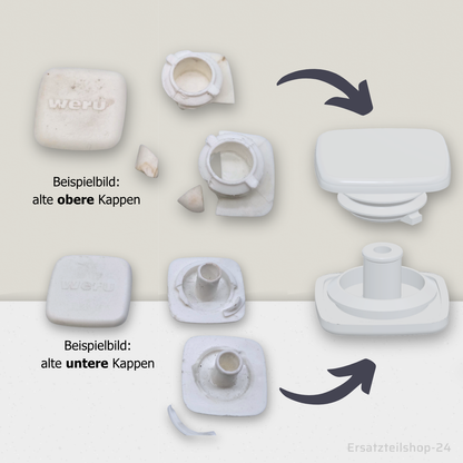 Abdeckkappen passend für 3-tlg. WERU Türband , Haustürband Kappen Ersatzteil