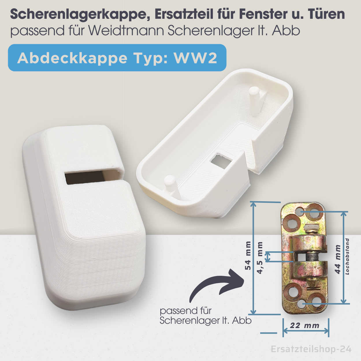 Abdeckkappen passend für Weidtmann Scherenlager, Scherenlagerkappe, f. Fenster-Türen Beschlag