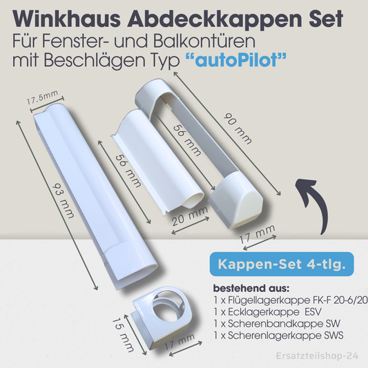 Winkhaus Abdeckkappen Set 4-tlg. f. Fenster u. Balkontüren Beschlag "AutoPilot"