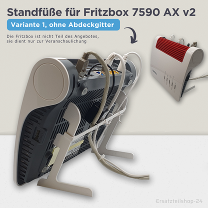 Ständer passend für FritzBox 7590 AX v2, clipsbare Standfüsse + Kabelhalter