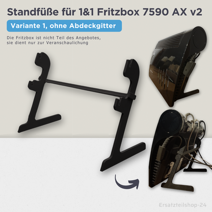 Ständer passend für 1&1 FritzBox 7590 AX v2, clipsbare Standfüsse + Kabelhalter