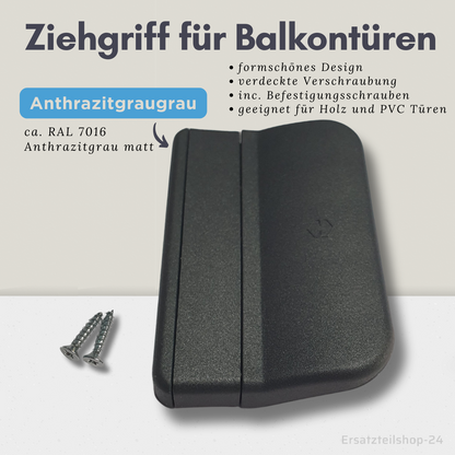 Balkontür Ziehgriff, 5 Farben zur Auswahl, verdeckte Befestigung, incl. Schrauben